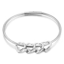 Pulseira com Pingente de Coração Personalizável Banhado a Ouro 18k