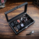 Caixa Relógios e Óculos Madeira Luxo com Almofadas 3 a 6 Slots