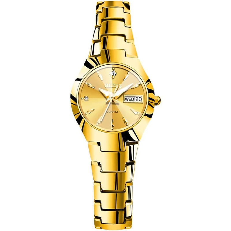 OLEVS Relógio Feminino Original Fino Quartzo a Prova D'água Aço Tungstênio 8697L 24mm