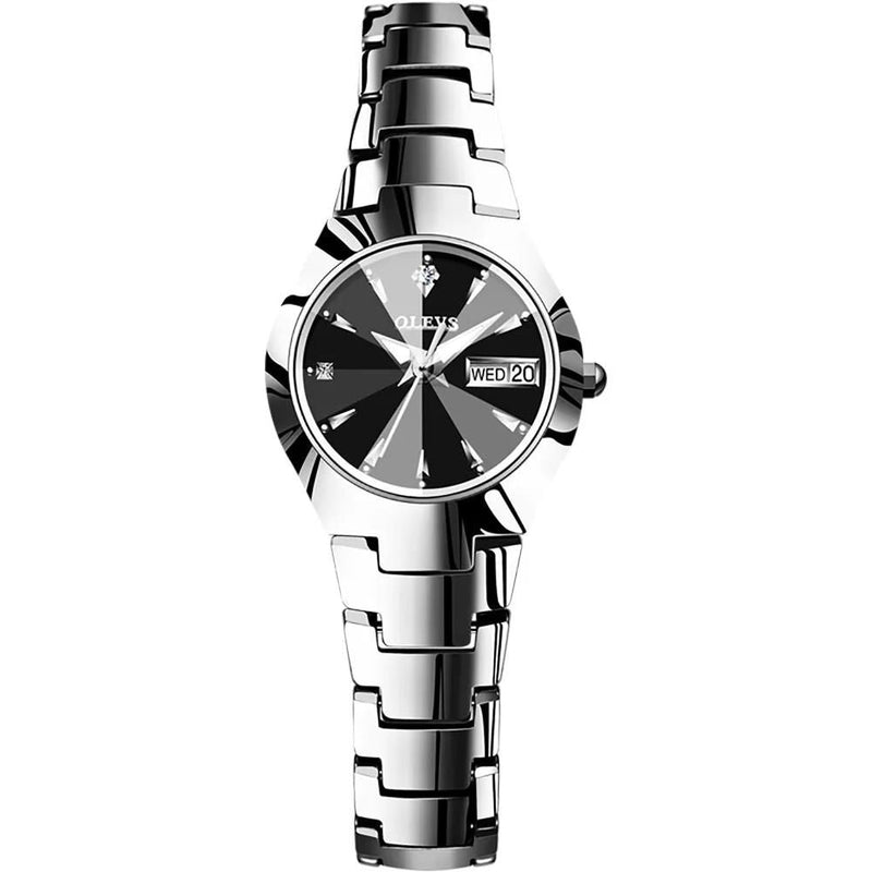 OLEVS Relógio Feminino Original Fino Quartzo a Prova D'água Aço Tungstênio 8697L 24mm