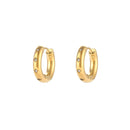 Brinco Argola Mini com Estrelas Cravejadas em Zircônia Banhado em Ouro 18k