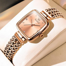 OLEVS Relógio Feminino Original Quadrado Namorada Quartzo a Prova D'água Aço Inoxidável 9951 28mm