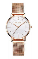 OLEVS Relógio Feminino Original Ultra Fino Minimalista Quartzo a Prova D'água Aço Inoxidável 5869 33mm