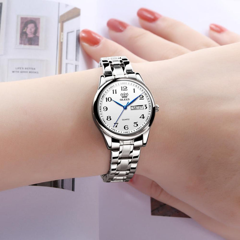 OLEVS Relógio Feminino Original Clássico Quartzo a Prova D'água Aço Inoxidável 5567 29mm