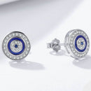 Brinco Redondo Olho Grego Prata