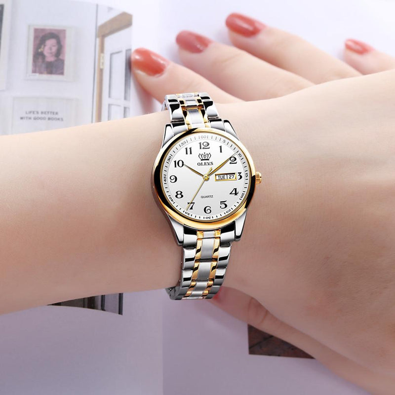 OLEVS Relógio Feminino Original Clássico Quartzo a Prova D'água Aço Inoxidável 5567 29mm