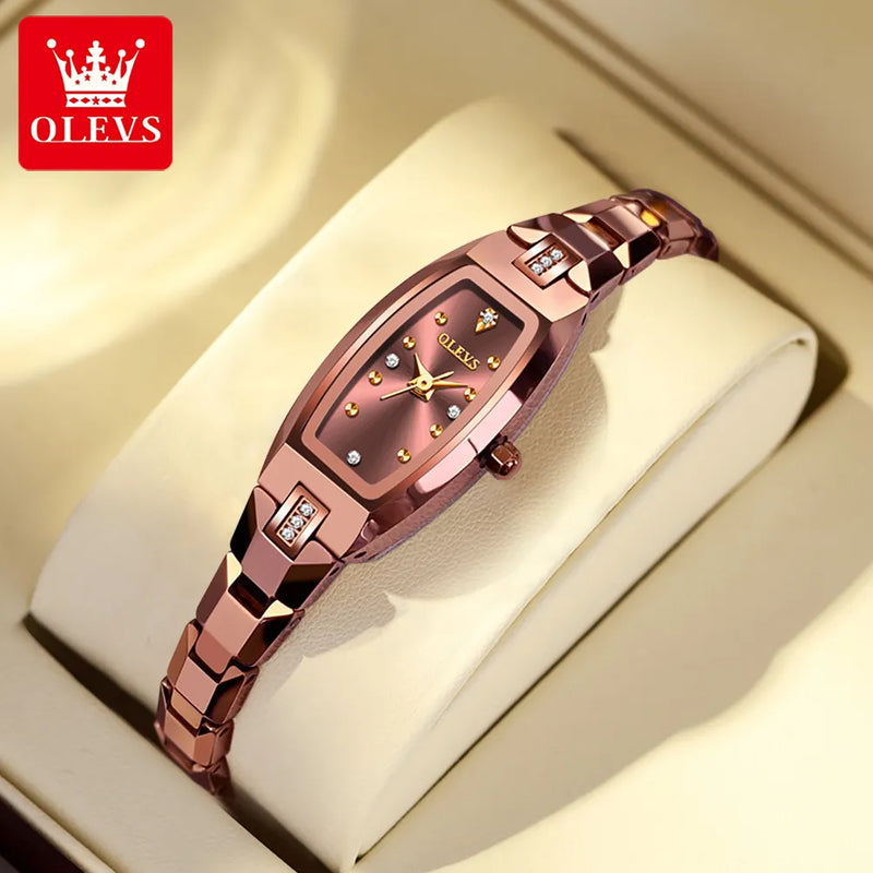 OLEVS Relógio Feminino Original Fino Quartzo a Prova D'água Aço Tungstênio 5501 15mm