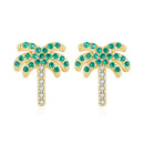 Brinco Palmeira com Pedras Verdes