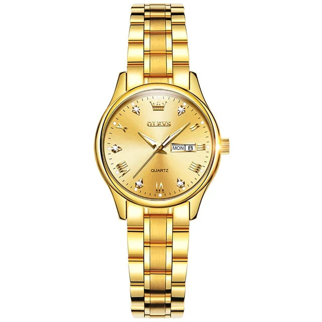 OLEVS Relógio Feminino Original Quartzo a Prova D'água Aço Inoxidável 5563 29mm