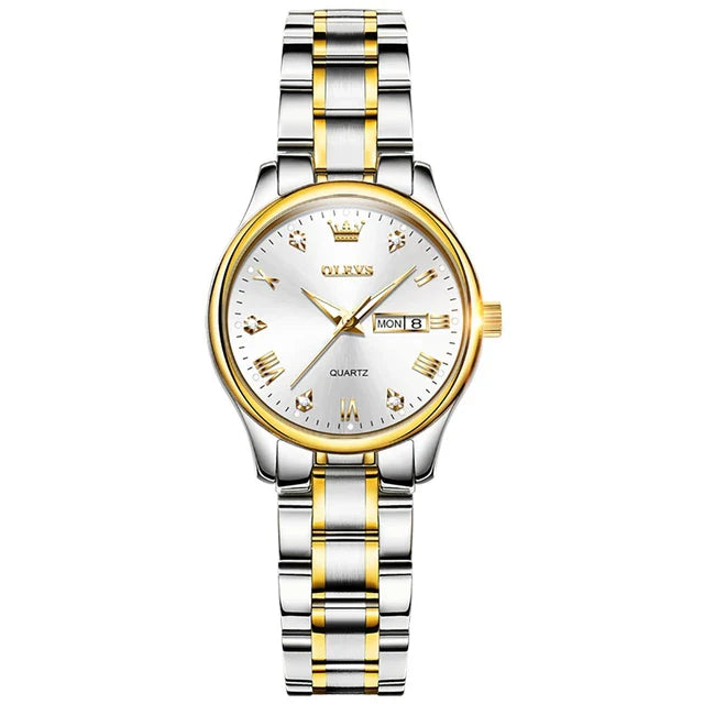 OLEVS Relógio Feminino Original Quartzo a Prova D'água Aço Inoxidável 5563 29mm