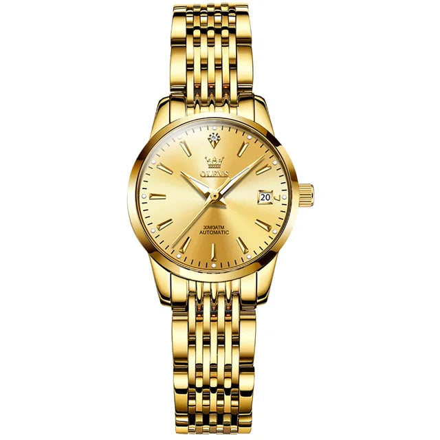 OLEVS Relógio Feminino Original Automático a Prova D'água Aço Inoxidável 6635 27mm