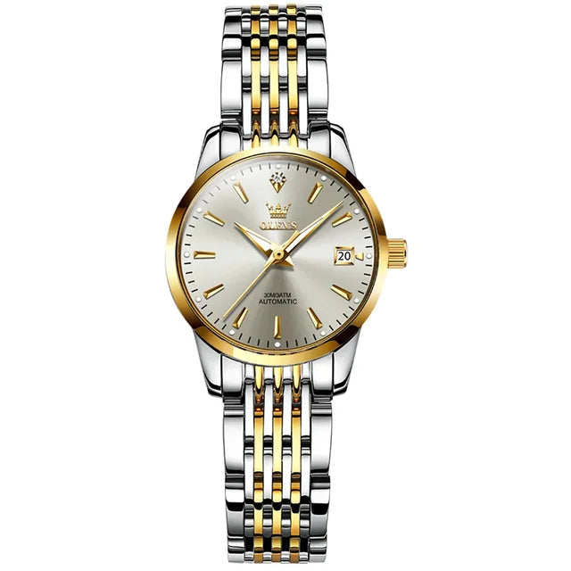 OLEVS Relógio Feminino Original Automático a Prova D'água Aço Inoxidável 6635 27mm