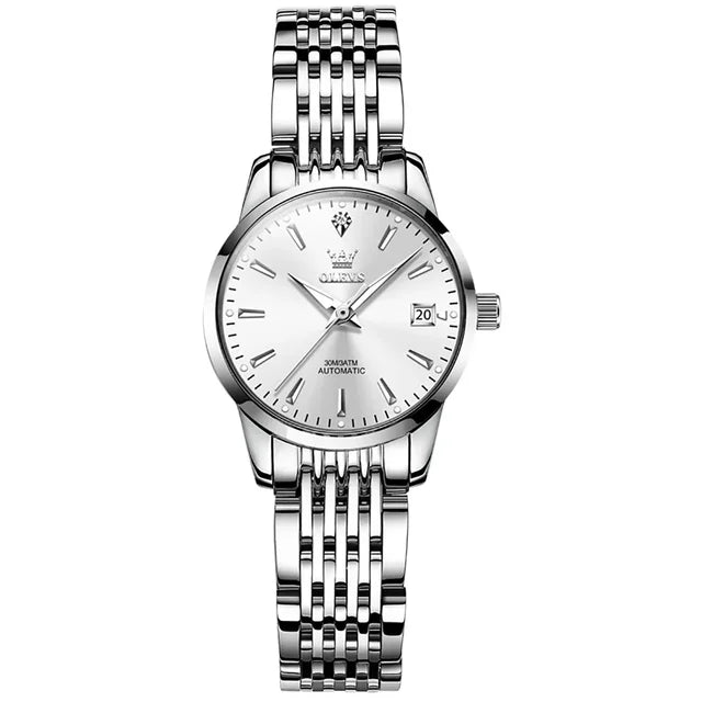 OLEVS Relógio Feminino Original Automático a Prova D'água Aço Inoxidável 6635 27mm