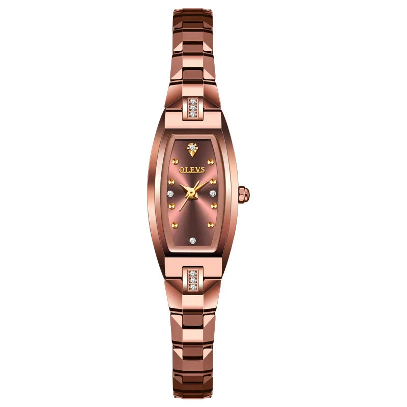 OLEVS Relógio Feminino Original Fino Quartzo a Prova D'água Aço Tungstênio 5501 15mm