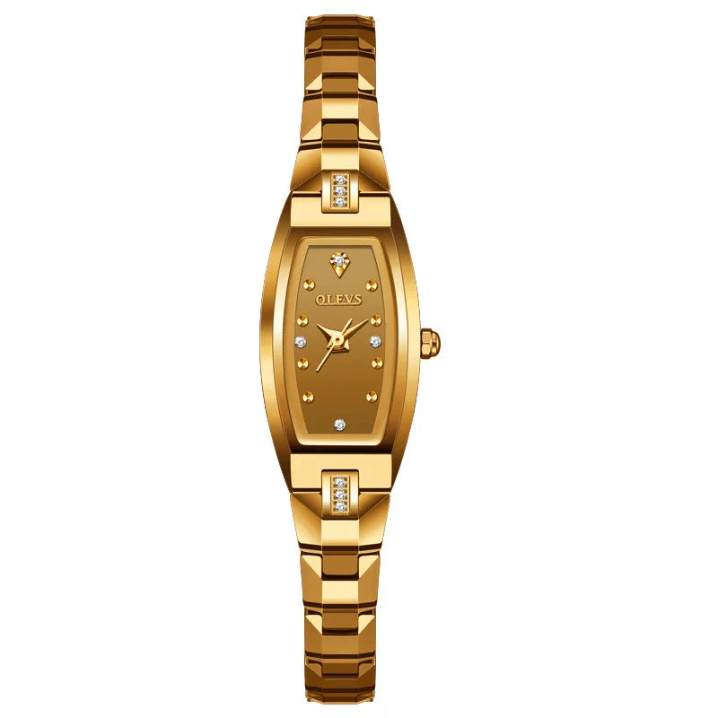 OLEVS Relógio Feminino Original Fino Quartzo a Prova D'água Aço Tungstênio 5501 15mm
