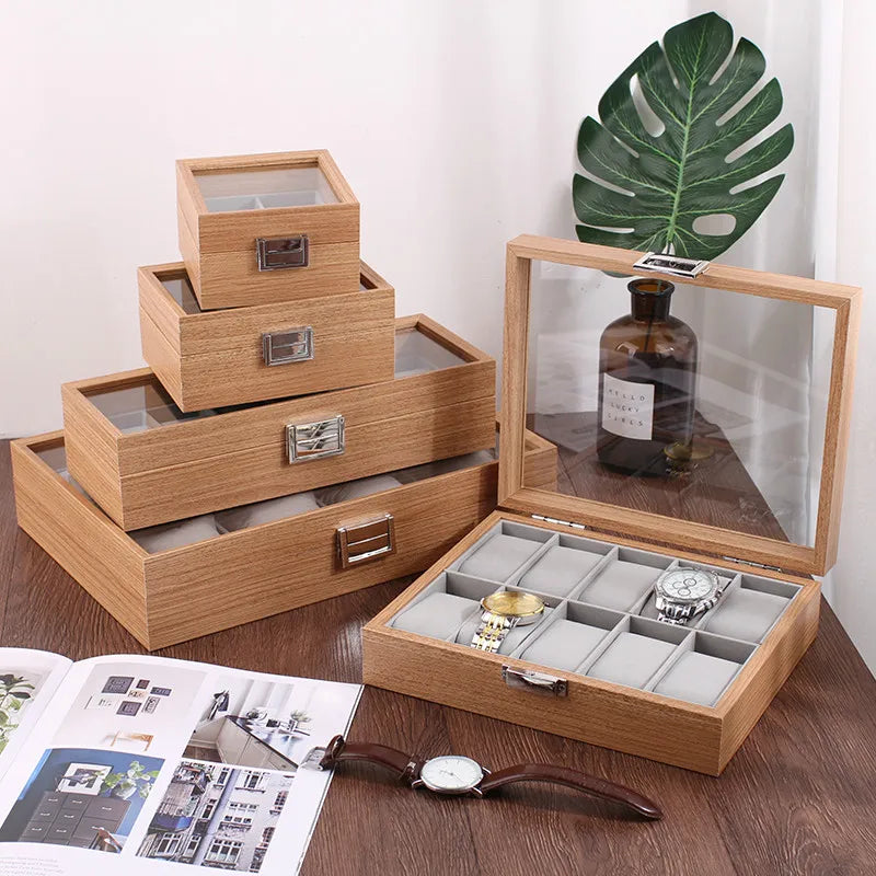 Caixa Relógios Bamboo Luxo com Almofadas 3 e 12 Slots