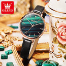 OLEVS Relógio Feminino Original Ultra Fino Quartzo a Prova D'água Aço Inoxidável Couro 6894 31mm