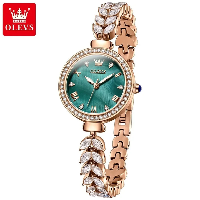 OLEVS Relógio Feminino Original Quartzo 100% Aço Inoxidável a Prova D'água 9971 30mm