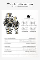 Relógio Luxo Casal Números Romanos Aço Inoxidável