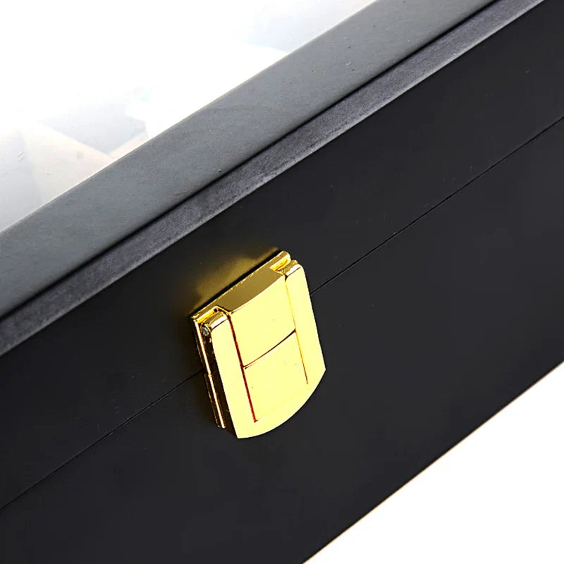 Caixa Relógios Madeira Luxo com Almofadas 6, 10 e 12 Slots