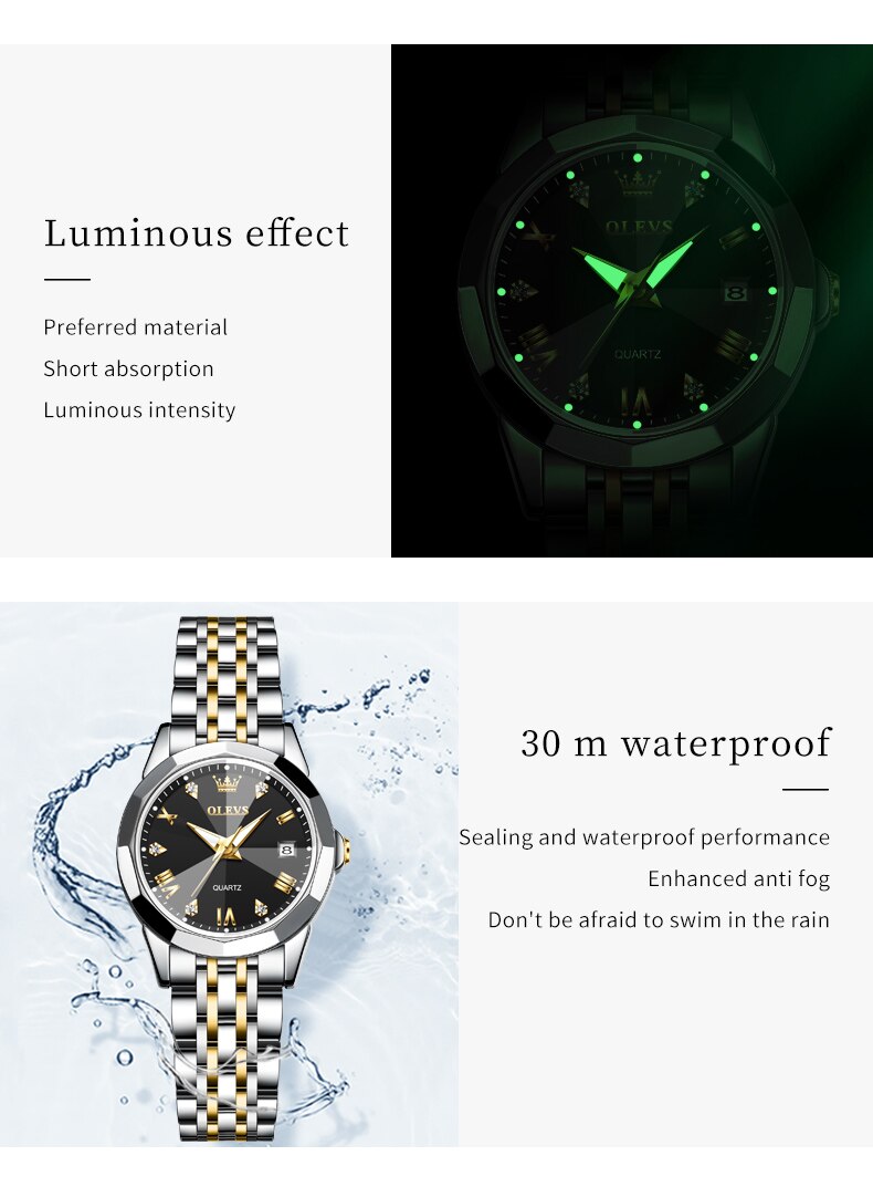 Relógio Luxo Casal Números Romanos Aço Inoxidável