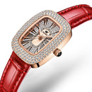 OLEVS Relógio Feminino Original Retangular Quartzo a Prova D'água Aço Inoxidável 9950 33mm