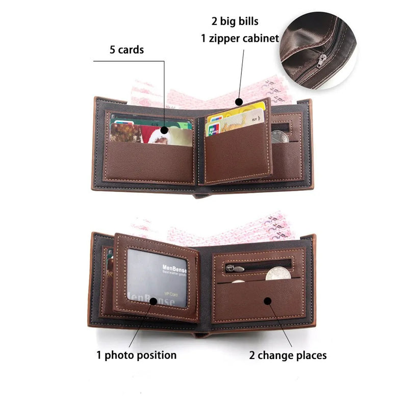 Carteira de Couro Masculina Vintage