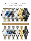 Relógio Luxo Casal Números Romanos Aço Inoxidável