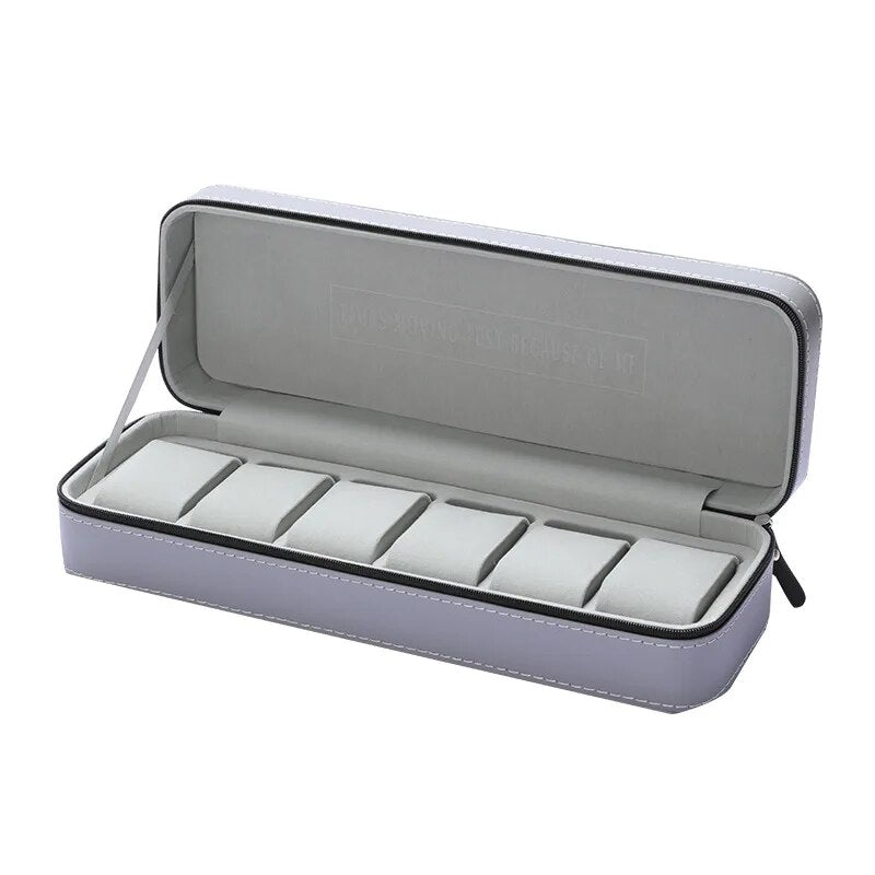 Caixa Relógios Luxo com Ziper e Almofadas 6 e 12 Slots