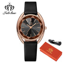 FATE LOVE Relógio Feminino Original Quartzo a Prova D'água Aço Inoxidável Couro 902 32mm