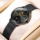 OLEVS Relógio Feminino Original Ultra Fino Minimalista Quartzo a Prova D'água Aço Inoxidável 5869 33mm