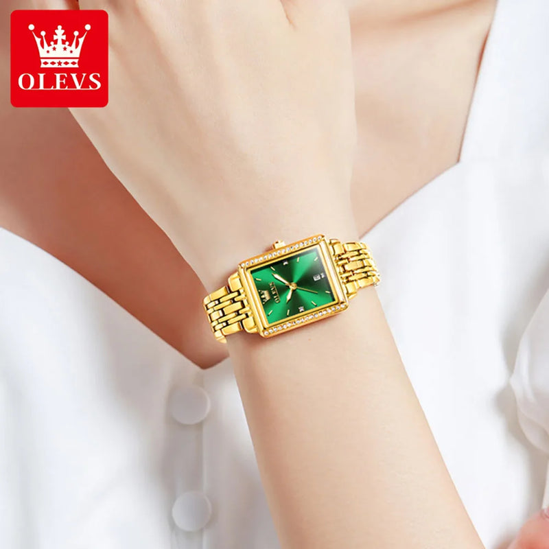 OLEVS Relógio Feminino Original Quartzo 100% Aço Inoxidável a Prova D'água 9995