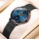 OLEVS Relógio Feminino Original Ultra Fino Minimalista Quartzo a Prova D'água Aço Inoxidável 5869 33mm