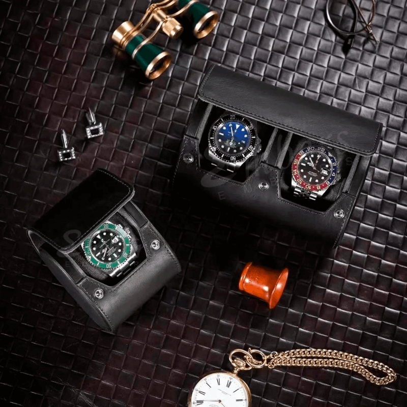 Caixa Relógios Personalizável Luxo Couro PU 1 a 3 Slots