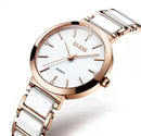 OLEVS Relógio Feminino Original Cerâmica Quartzo a Prova D'água Aço Inoxidável 5877 30mm