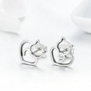 Conjunto Coração de Gato Prata